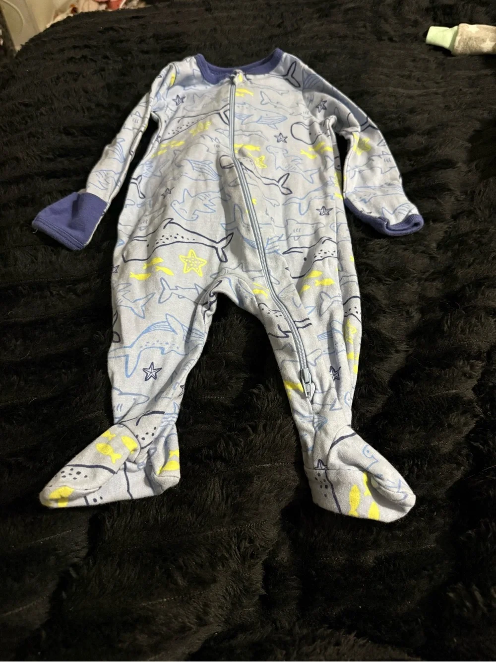 Footie sleepers 14 - Blue, White, Gray, Tan Patterns